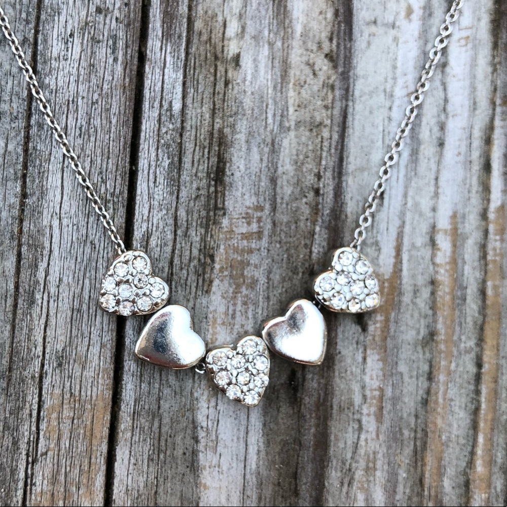 Row of Hearts Necklace